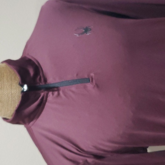 Spyder active NWT base layer burgandy long sleeve 1/4 zip - Picture 1 of 7